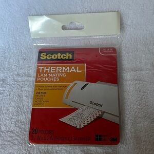 Scotch Thermal Laminating Pouches packs of 20, 3X5